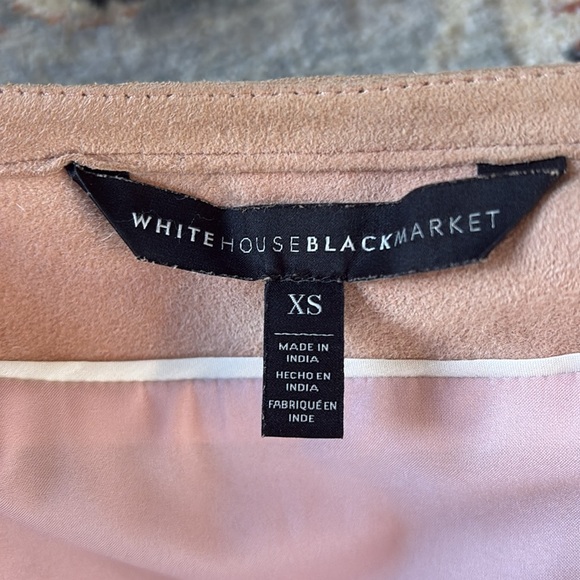 WHBM Pink Blush Leather Suede fringe jacket XS 2 4 gorgeous! - Picture 9 of 10